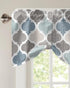 Hostline 42"x12" Valances Curtains for Living Room Retro Blue Moroccan Geometric Pattern Semi Sheer Valance for Windows