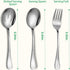 Large Stainless Steel Serving Utensils Set 6 Pcs with 10" Serving Spoon, 10" Slotted Spoons, 10" Serving Forks. Serving Utensil for Parties/Kitchen/Buffet, Dishwasher Safe by KEYOXY