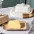 Countertop, Porcelain Butter Dish with Lid for Farmhouse Butter Holder Container with Luxurious Handle, Large Butter