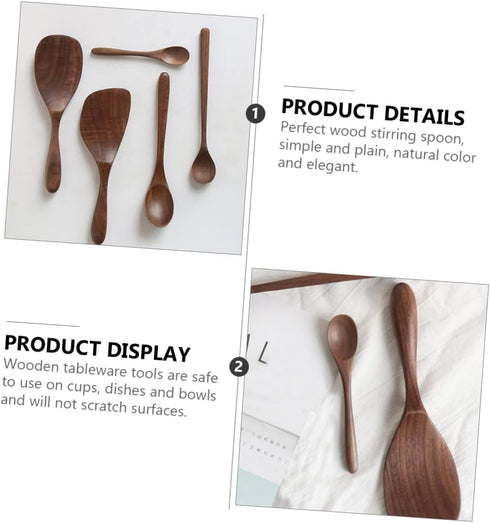 Black Walnut Cutlery Set for Kids: Japanese Tools, Bamboo Cooking Utensils, Child Suit