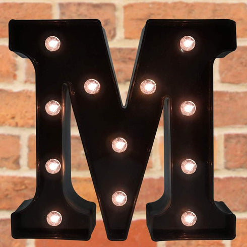 Decorative LED Illuminated Marquee Sign - Alphabet Letters with Lights for Wedding, Birthday, Christmas, Home Bar M,