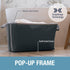 CleverMade Collapsible Laundry Baskets, Denim/Shadow Gray 2PK - 60L (16 Gal) Foldable Hamper with Sturdy Pop-Up Frame