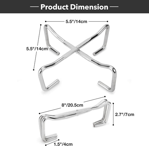 Stanbroil 8" Stainless Steel Folding Dutch Oven Lid Stand for Campfire Cooking, 4-in-1 Tool