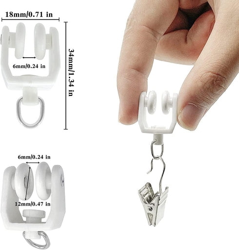 KOLAKO Curtain Track Accessories - 12 Feet Curtain Rail Wall and Ceiling Mount Brackets, Flexible Curtain Track Hardware