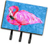 Caroline's Treasures 8686TH68 Flamingo Leash or Key Holder, Wall Hooks for Hanging Keys, Towels, Leashes
