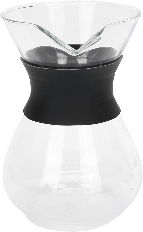 Fdit Reusable Glass Coffee Pot with Stainless Steel Filter, Manual Drip Coffee Maker Set (400ml)