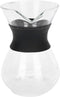 Fdit Reusable Glass Coffee Pot with Stainless Steel Filter, Manual Drip Coffee Maker Set (400ml)
