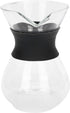 Fdit Reusable Glass Coffee Pot with Stainless Steel Filter, Manual Drip Coffee Maker Set (400ml)