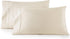 HC Collection Pillow Cases Standard/Queen Size Set of 2 - Microfiber, Extra Soft, Cream