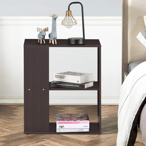 3-Tier (1, Giantex End Table with Shelves Open Storage, Side Table W/Foot Pads for Living Room, Bedroom, Study, Office