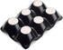 Flexzion Ceramic Egg Holder for Fridge, 6 Cups Egg Tray, Decorative Serving Dish for Kitchen Storage