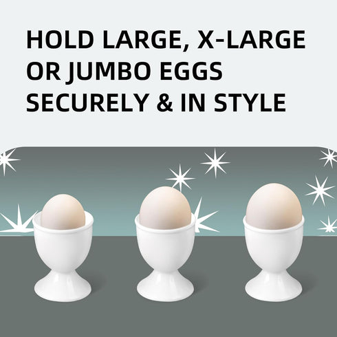 Set Set 6 6 1 Cinf White Ceramic Egg Cups & Cracker | of Ceramic Egg Cups + SS Spoons + Egg Topper Breakfast Boiled