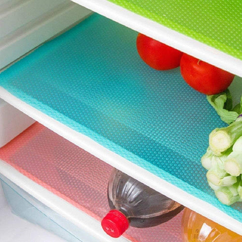 9 Pack Refrigerator Mats - Washable Fridge Mats Liners for Shelves, 3 Red/3 Green/3 Blue