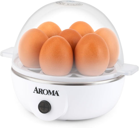AROMA Overly Easy Egg Cooker, Steamer, and Electric Egg Poacher | XL