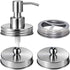 Mason Jar Bathroom Accessories Lids Set (4pcs) - Jars Not Included - Soap Dispenser, Toothbrush Holder, Apothecary Lids
