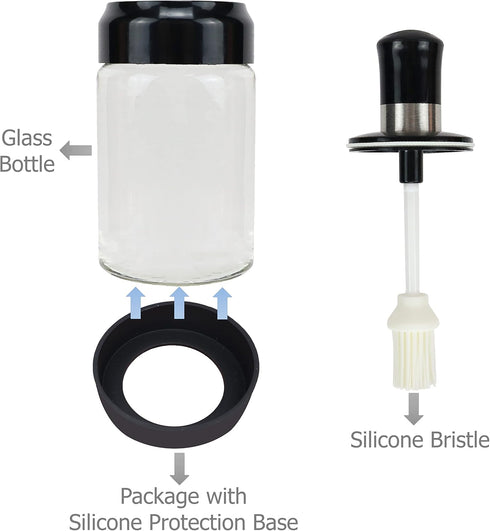 EIKS Oil Bottle with Silicone Brush for Cooking, BBQ Kitchen