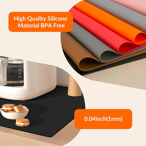 Counter, Countertop Silicone Mat for Non-slip Protector, Silicon Coffee Table Mat, Strain Resistant & Heat Resistant