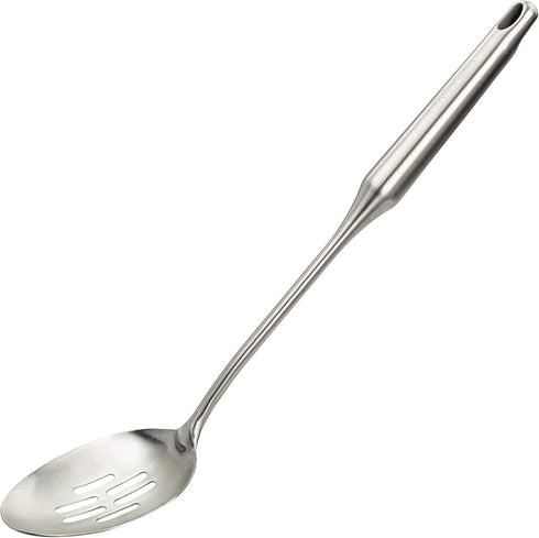 Stainless Steel Slotted Cooking Spoon, Large Metal Chef Strainer Utensil for Cooking, Serving, 15" Long Spoon
