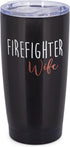 Dicksons Red 20 Ounce Stainless Steel Travel Tumbler Mug with Lid, Firefighter Wife