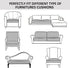 PU Leather Sofa Cushion Covers, Set of 2, Chocolate Sofa Seat Slipcover with Elastic Bottom