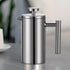 French Press Coffee Maker, 34oz Double-Wall Insulated Stainless Steel, 1L, Includes 2 Extra Screens and 1 Coffee Spoon