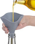 Collapsible Silicone Funnel for Filling Bottles, Fan-Shaped, Foldable, Food Grade, Gray