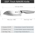 DDF iohEF 7 Inch Santoku Kitchen Knife, Japanese Stainless Steel, Ultra Sharp with Non-slip Ergonomic Handle