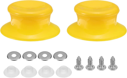 uxcell 2pcs Replacement Knob for Pot Pan Lids, Plastic Cover Holding Handles for Skillets, Kitchen Cookware, Yellow