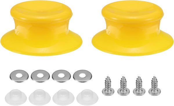 uxcell 2pcs Replacement Knob for Pot Pan Lids, Plastic Cover Holding Handles for Skillets, Kitchen Cookware, Yellow