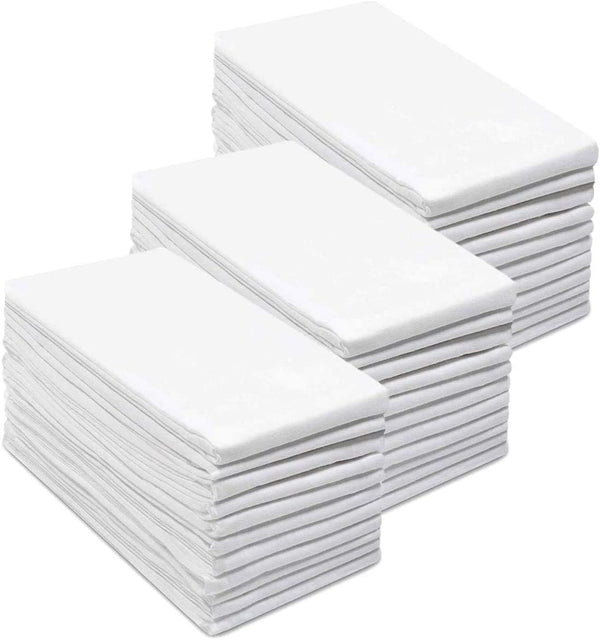 Simpli-Magic Flour Sack Kitchen Towels 24"x24" (12 Pack) 100% Cotton, Lint-Free, High