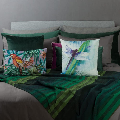 14x20 Inch JWH Rust Parrot Throw Pillow Covers Decorative Print Forest Leaf Accent Pillow Cases Rainforest Cushion Palm