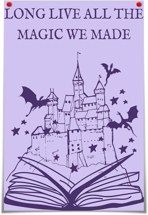 Htdsks Long Live All The Magic We Made Classroom Poster - Retro Trendy Canvas Wall Art Funny Magic Tome Prints 16x24in