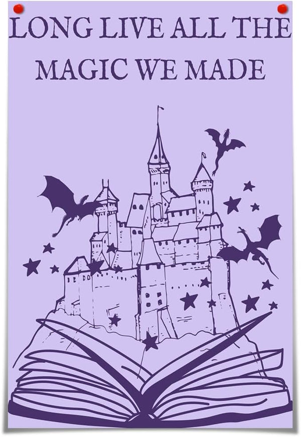 Htdsks Long Live All The Magic We Made Classroom Poster - Retro Trendy Canvas Wall Art Funny Magic Tome Prints 16x24in