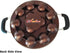 Non Stick Aluminium Appam Pan, 12 Pits with Steel Lid, Two Side Handle Appam Maker, Black and Silver Paniyaram Pan