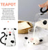 1 Set Glass Carafe Pitcher with Glass Mug, Cute Cow Glass Tea Pitcher Kettle, 550ml Night Water Carafe