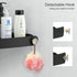 Sotfamily Shower Caddy Corner, 2 Pack Adhesive Shelves for Inside Shower, Plastic Organizer for Bathroom Storage (Black)