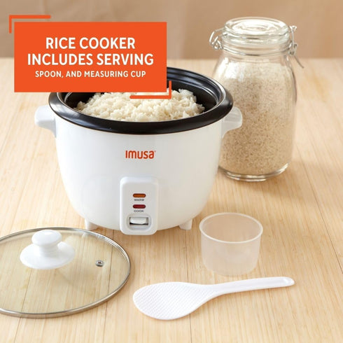 IMUSA USA GAU-00012 Electric Non-Stick Rice Cooker, 5-Cup (Uncooked) 10-Cup (Cooked), White