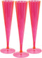 Party Essentials 20 Count Hard Plastic 5 oz Champagne Flutes, Neon Pink