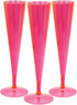 Party Essentials 20 Count Hard Plastic 5 oz Champagne Flutes, Neon Pink