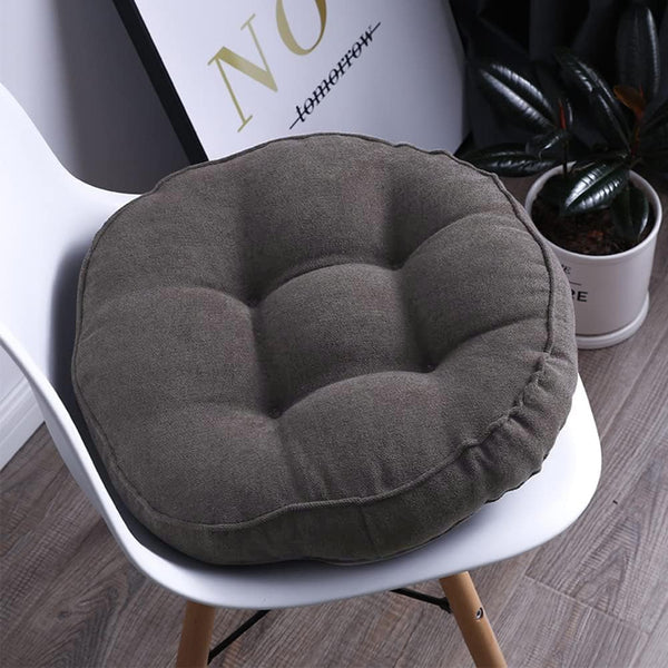 vctops Round Chair Pad Seat Cushion, Soft Velvet Pillow for Kitchen Dining Office Chair (Coffee, Diameter 16")