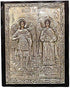 Handmade Greek Christian Orthodox Wood-Metallic Icon of Archangels Michael and Gabriel - 24 X 19cm or 9.4 X 7.5 In