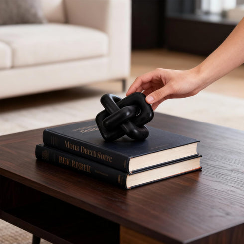Wooden Knot Decoration Bohemian Decoration Hand-Carved Knot Black Coffee Table Decoration Suitable for Modern Home
