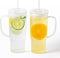 GOSCHE Glass Cups with Lids and Straws, 24oz Clear Iced Coffee Cups