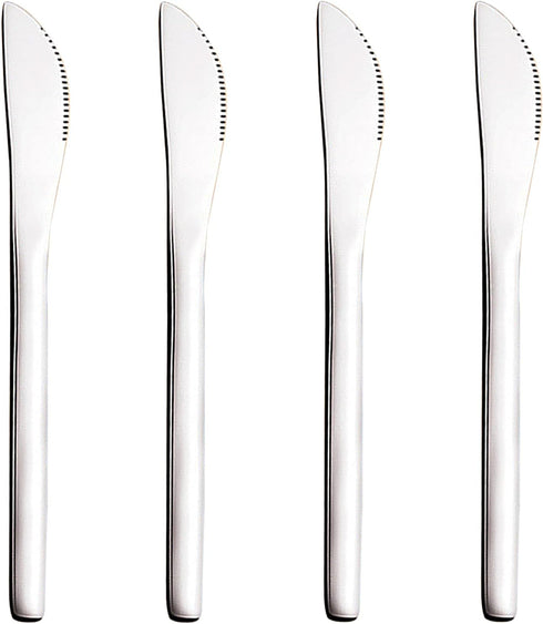 VANRA 5.8in 4-Piece Stainless Steel Dessert Knives Set, Kids Dinner Knife Appetizer Fruit Snack Serving Flatware