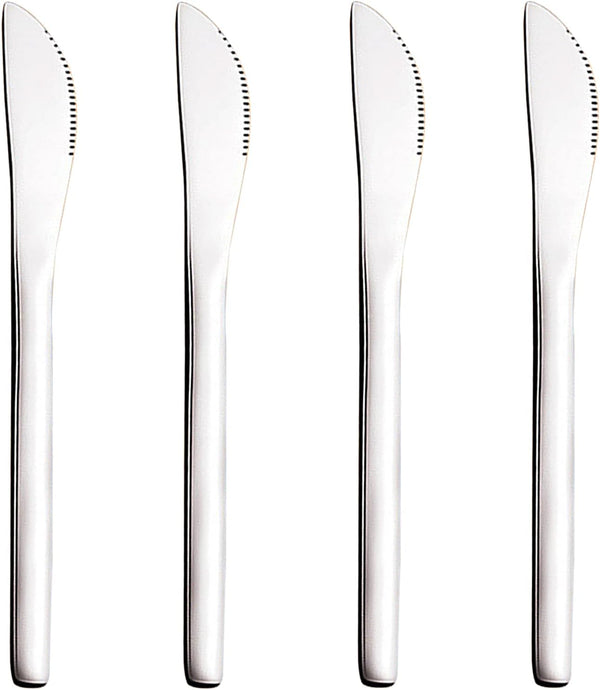 VANRA 5.8in 4-Piece Stainless Steel Dessert Knives Set, Kids Dinner Knife Appetizer Fruit Snack Serving Flatware