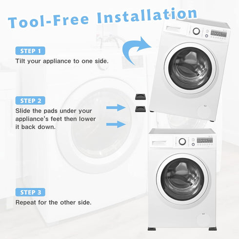 SEISSO Anti Vibration Pads for Washing Machine, 8 PCS Noise Dampening Pads for Anti Skid and Anti Shake