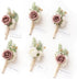 Ling's Moment Boutonniere for Men, 6pcs Groom Groomsmen Boutonniere, Artificial Flowers for Wedding Decor, Pink