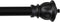 Kenney Kiera Crown Adjustable Curtain Rod, 28 to 48 Inches, Extendable Set, Matte Black