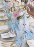 Blue Chiffon Table Runner - 10Ft Long, 27x120 Inches, Romantic Wedding Linens for Bridal Party Decorations