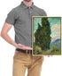 Wieco Art Framed Wall Art Cypresses, Van Gogh Giclee Canvas Print for Modern Home Decor